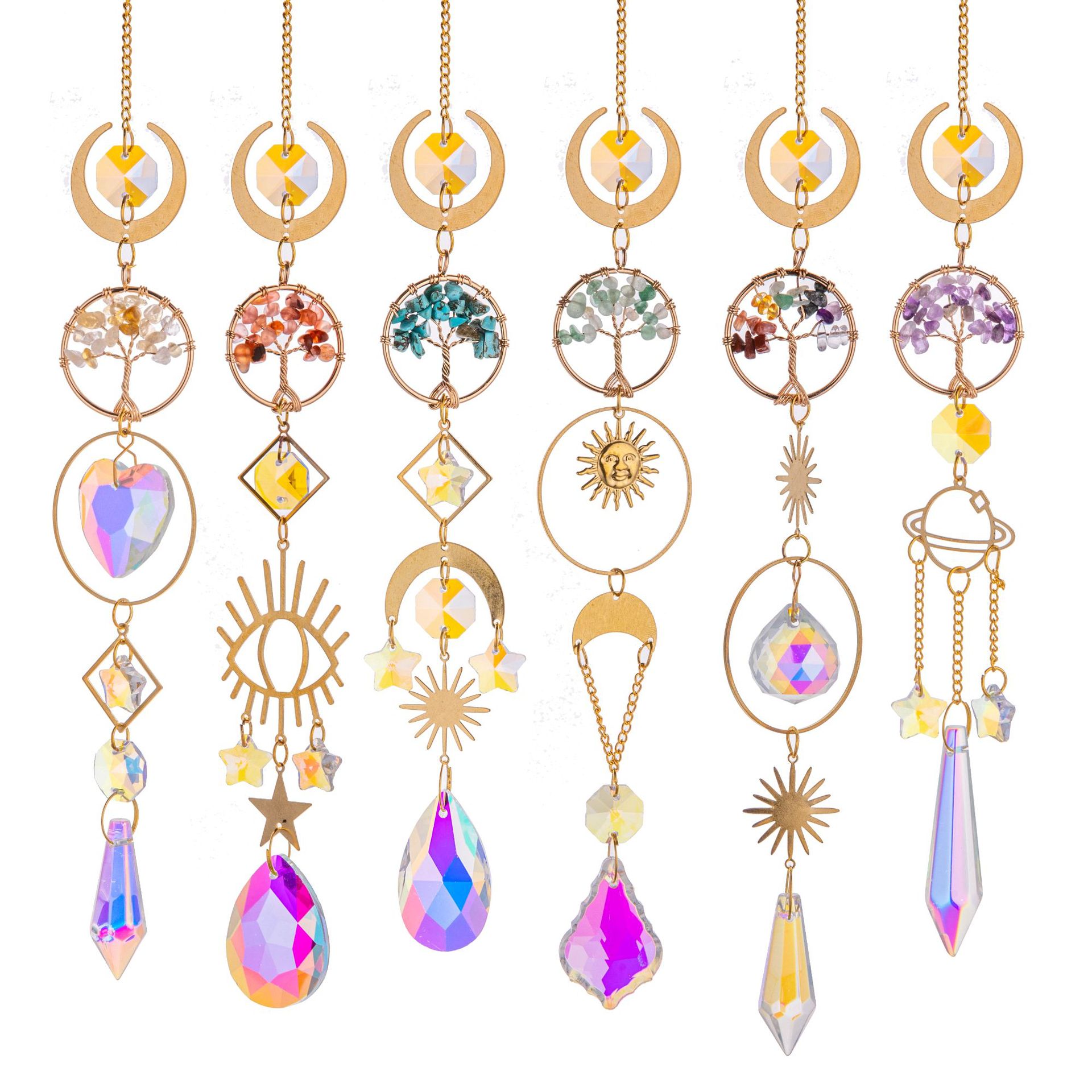 Natural Gold Lucky Tree Crystal Sun Catcher Pendant Pendant