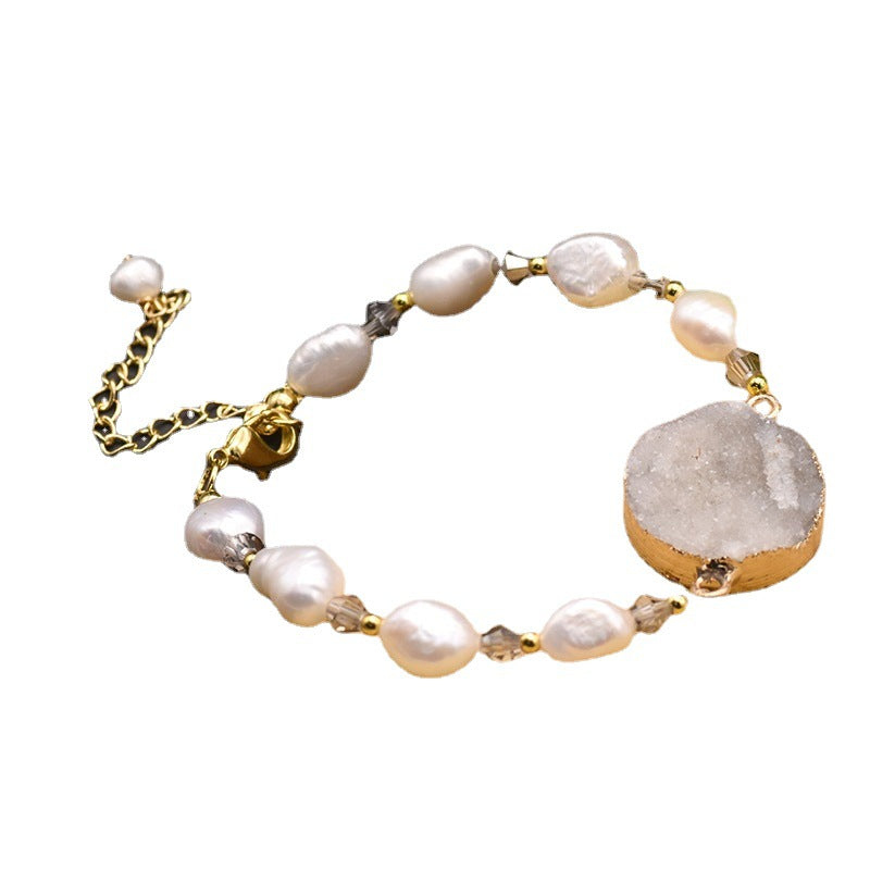 Natural Crystal Baroque Pearl Bracelet