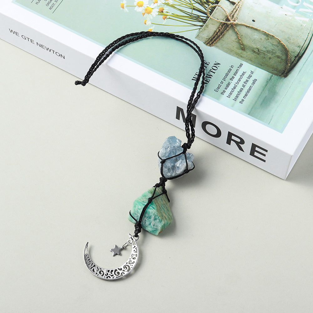 Natural Crystal Rough Diy Hand Woven Car Hanger