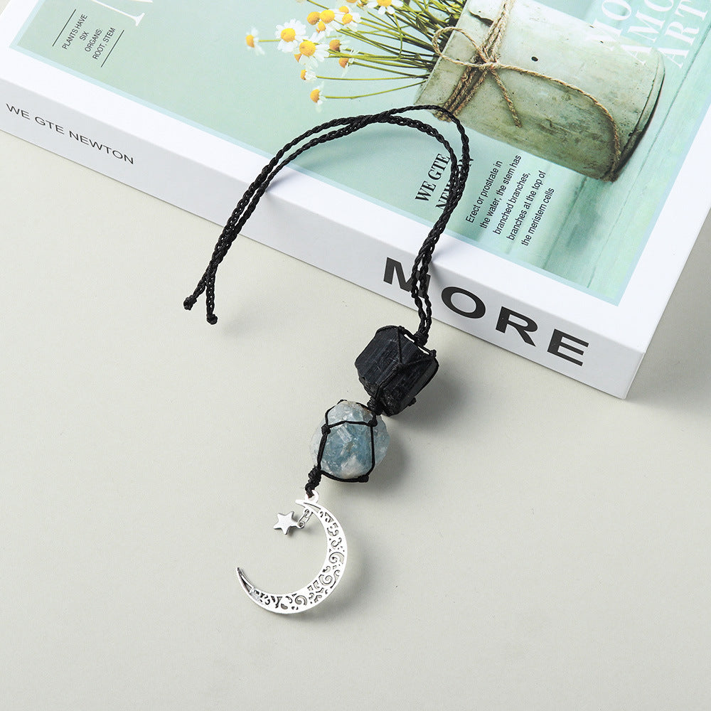 Natural Crystal Rough Diy Hand Woven Car Hanger