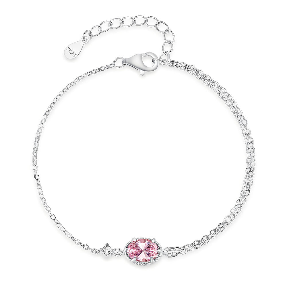 Silver Single- And Double-layer Cross-link Assembled Bracelet