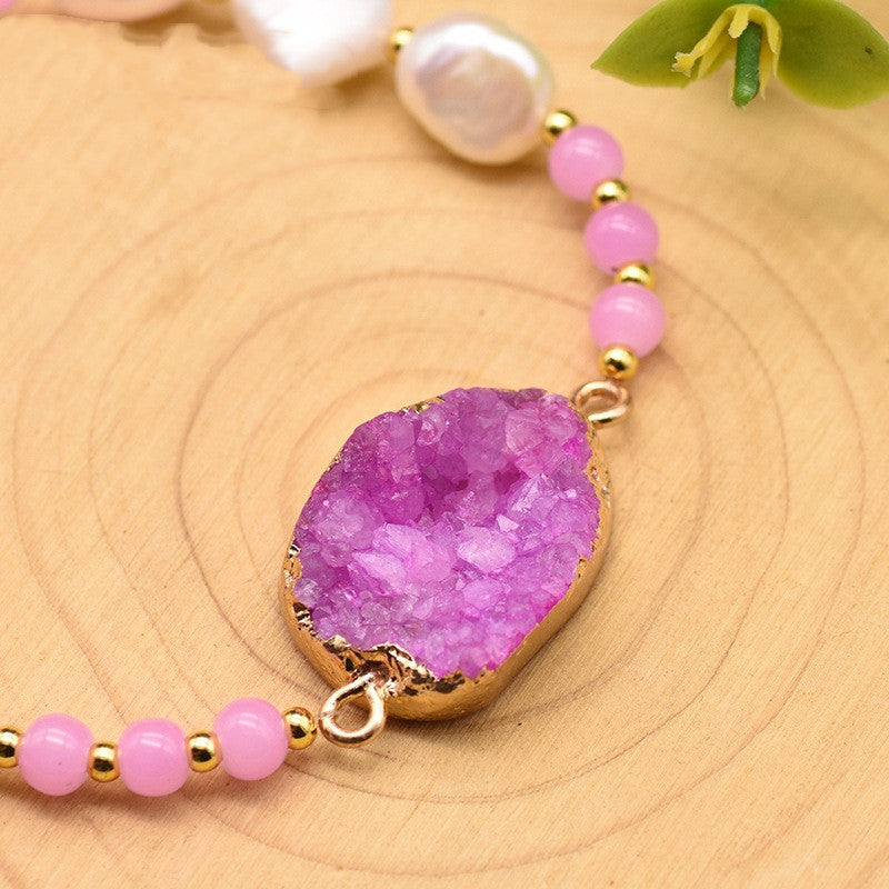 Natural Crystal Baroque Pearl Bracelet