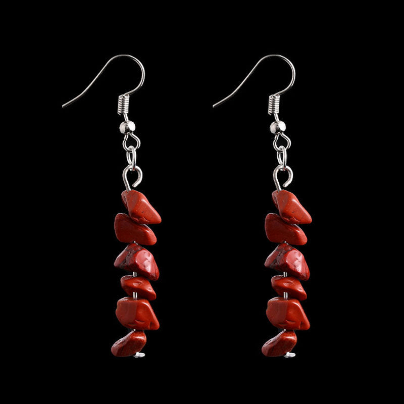 Irregular Natural Crystal Stone Beaded Earrings For Women