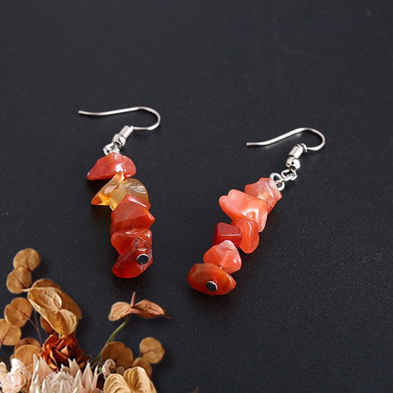 Irregular Natural Crystal Stone Beaded Earrings For Women