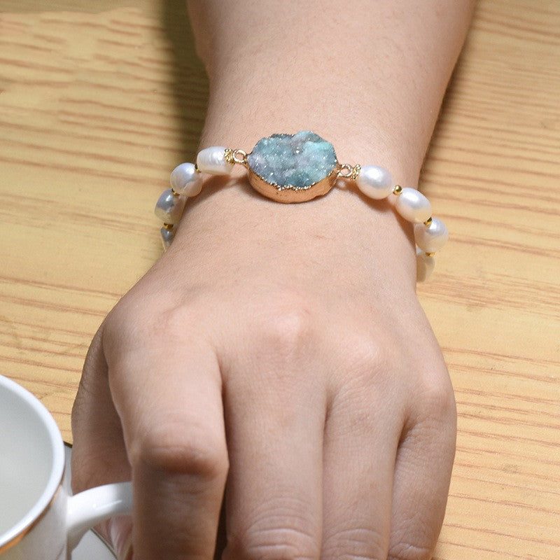 Natural Crystal Baroque Pearl Bracelet