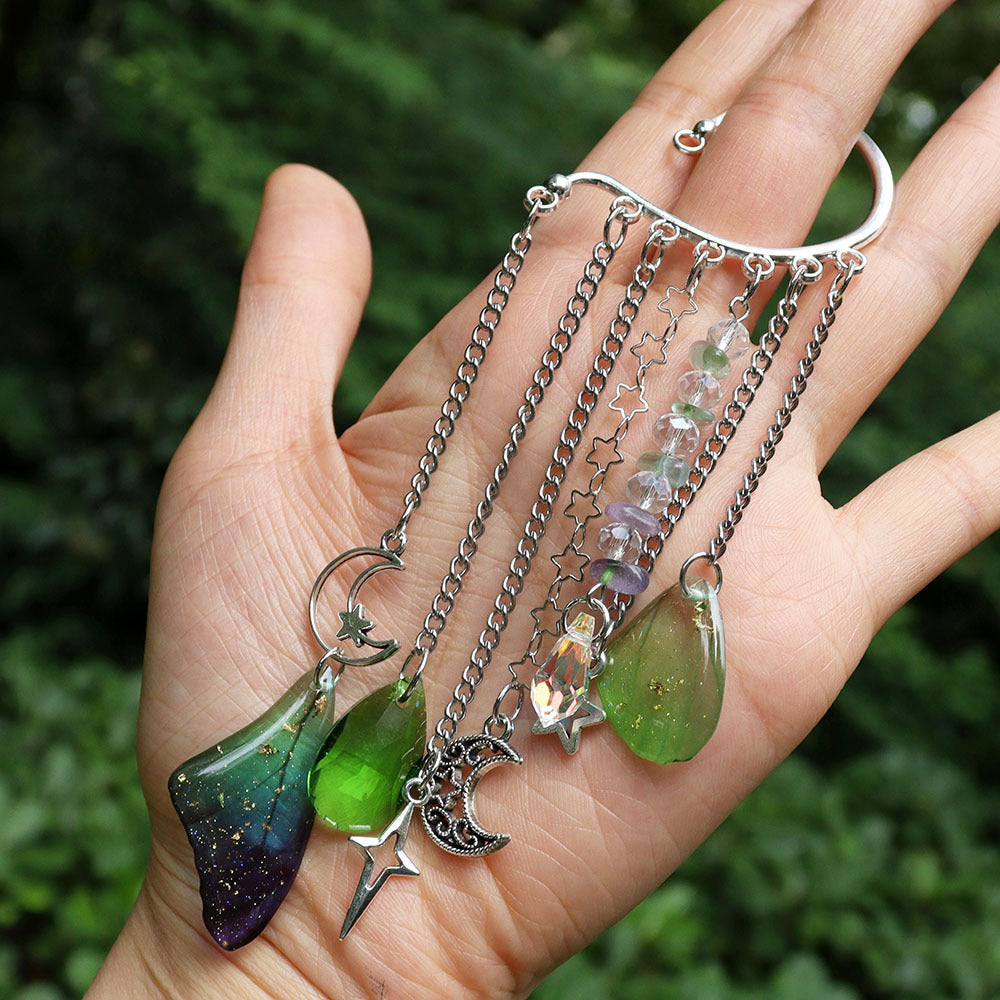Natural Crystal Gravel Silver Ear Hook Handmade Earrings