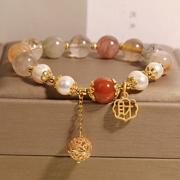 Natural Color Hair Crystal Pearl Bracelet For Women