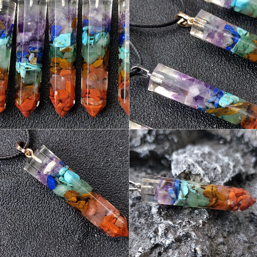 Multicolor Rainbow Crystal Hexagram Pendant
