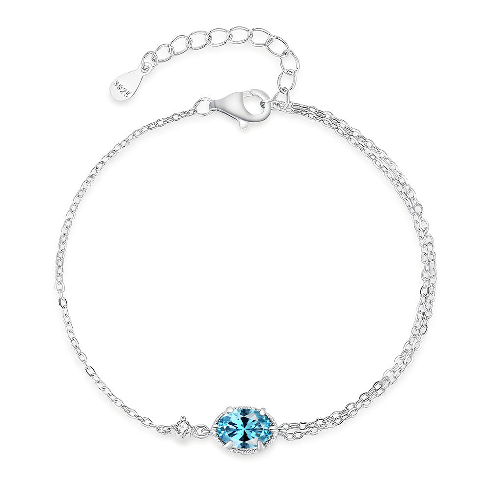 Silver Single- And Double-layer Cross-link Assembled Bracelet