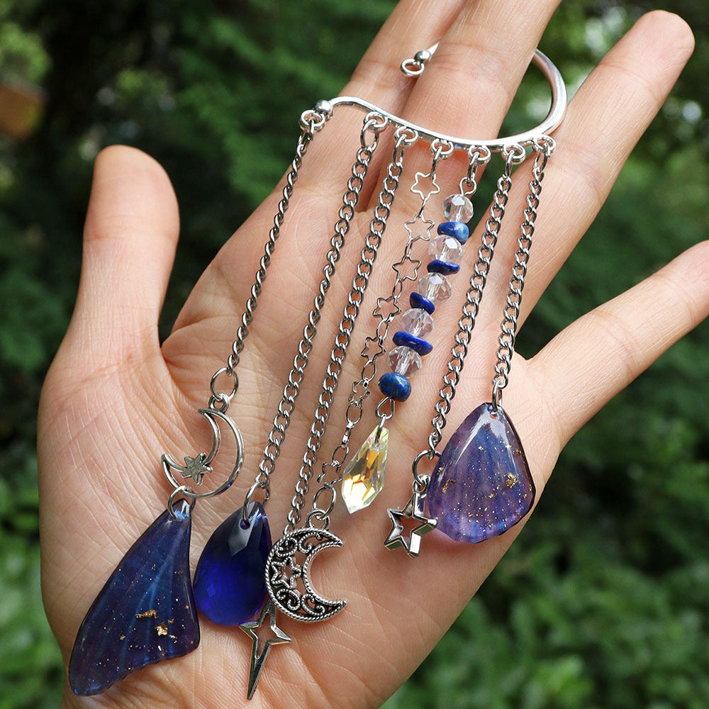 Natural Crystal Gravel Silver Ear Hook Handmade Earrings
