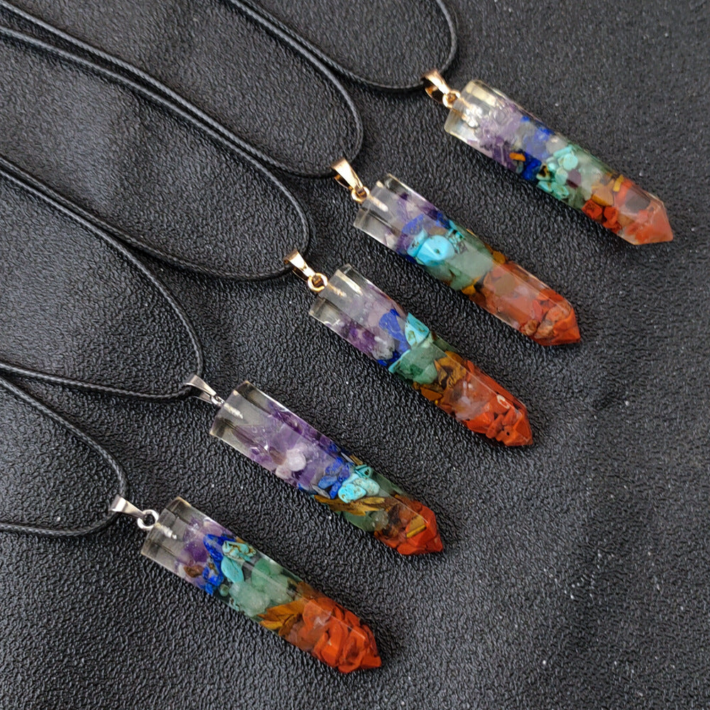Multicolor Rainbow Crystal Hexagram Pendant