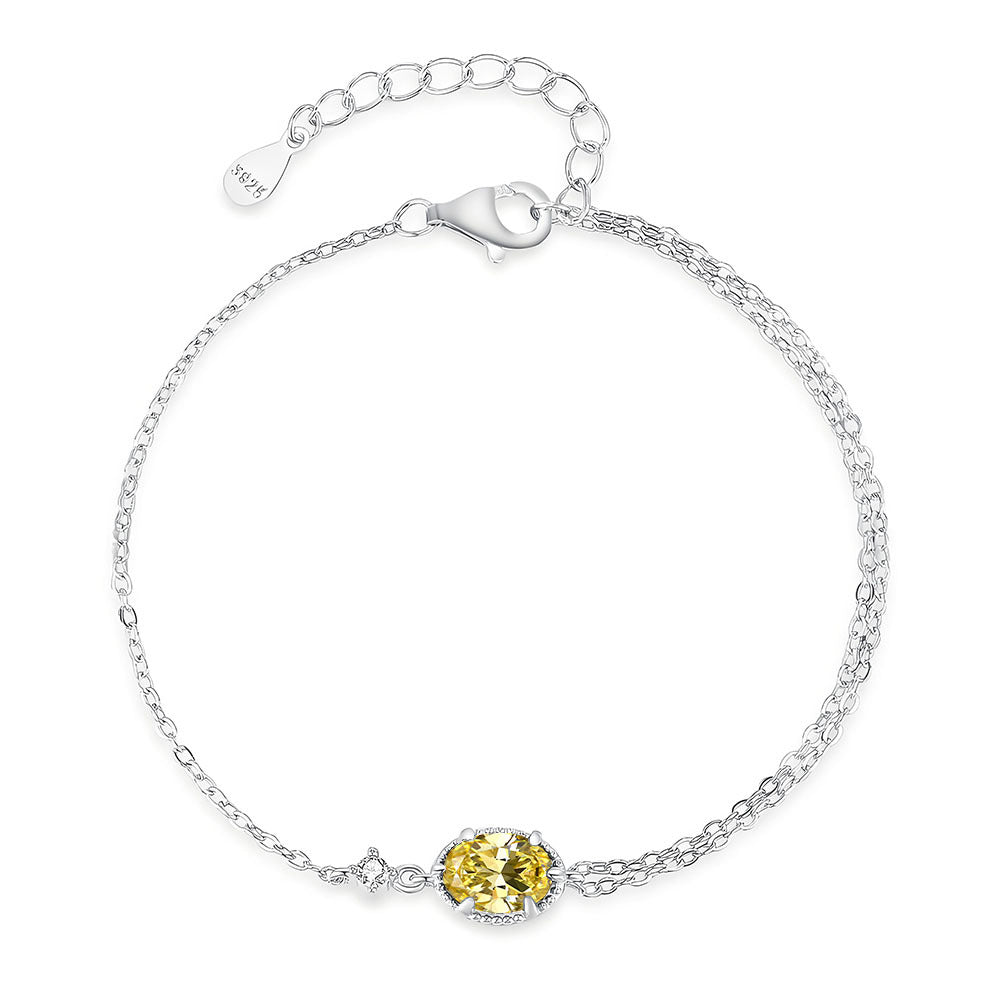 Silver Single- And Double-layer Cross-link Assembled Bracelet