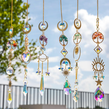 Natural Gold Lucky Tree Crystal Sun Catcher Pendant Pendant