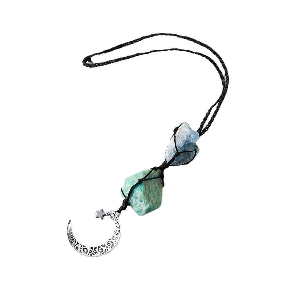 Natural Crystal Rough Diy Hand Woven Car Hanger